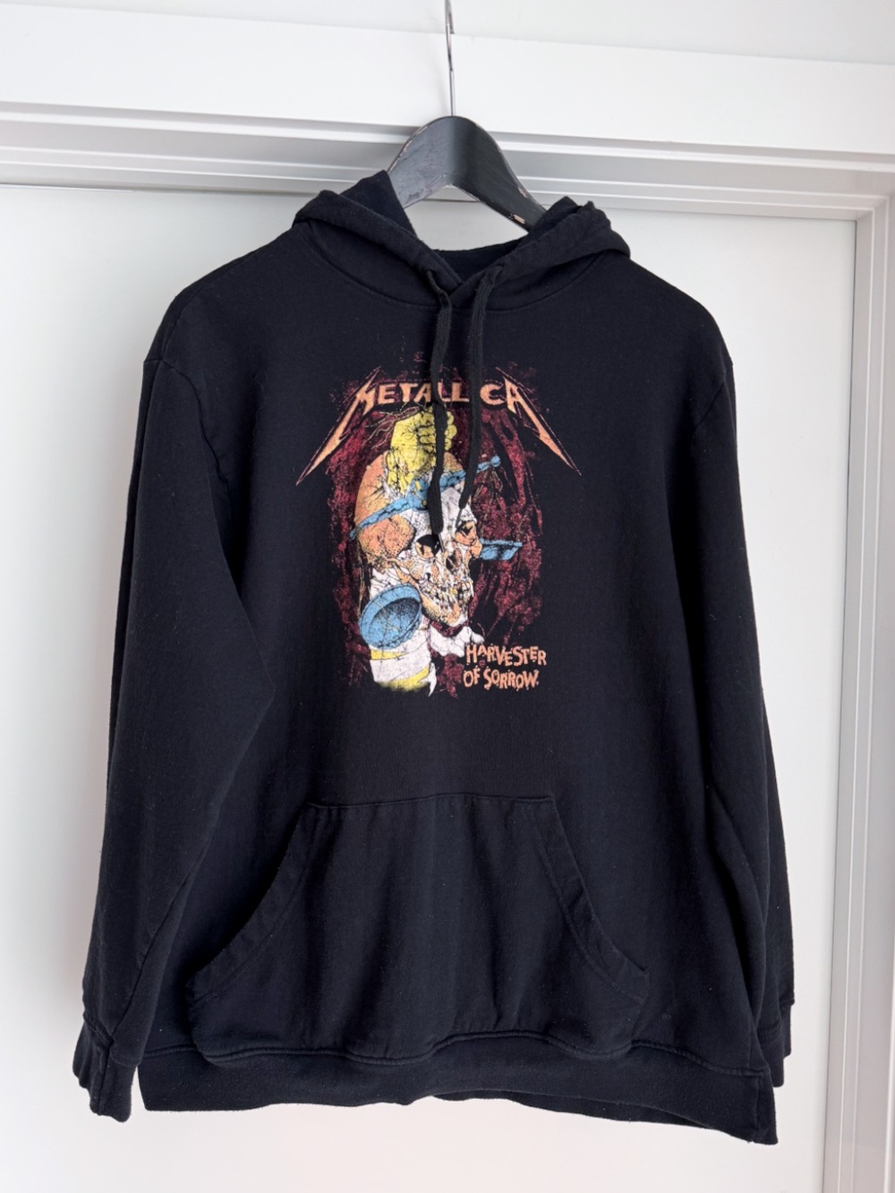 Metallica Harvester of Sorrow Black Hoodie Large Band Metal Graphic Grunge
